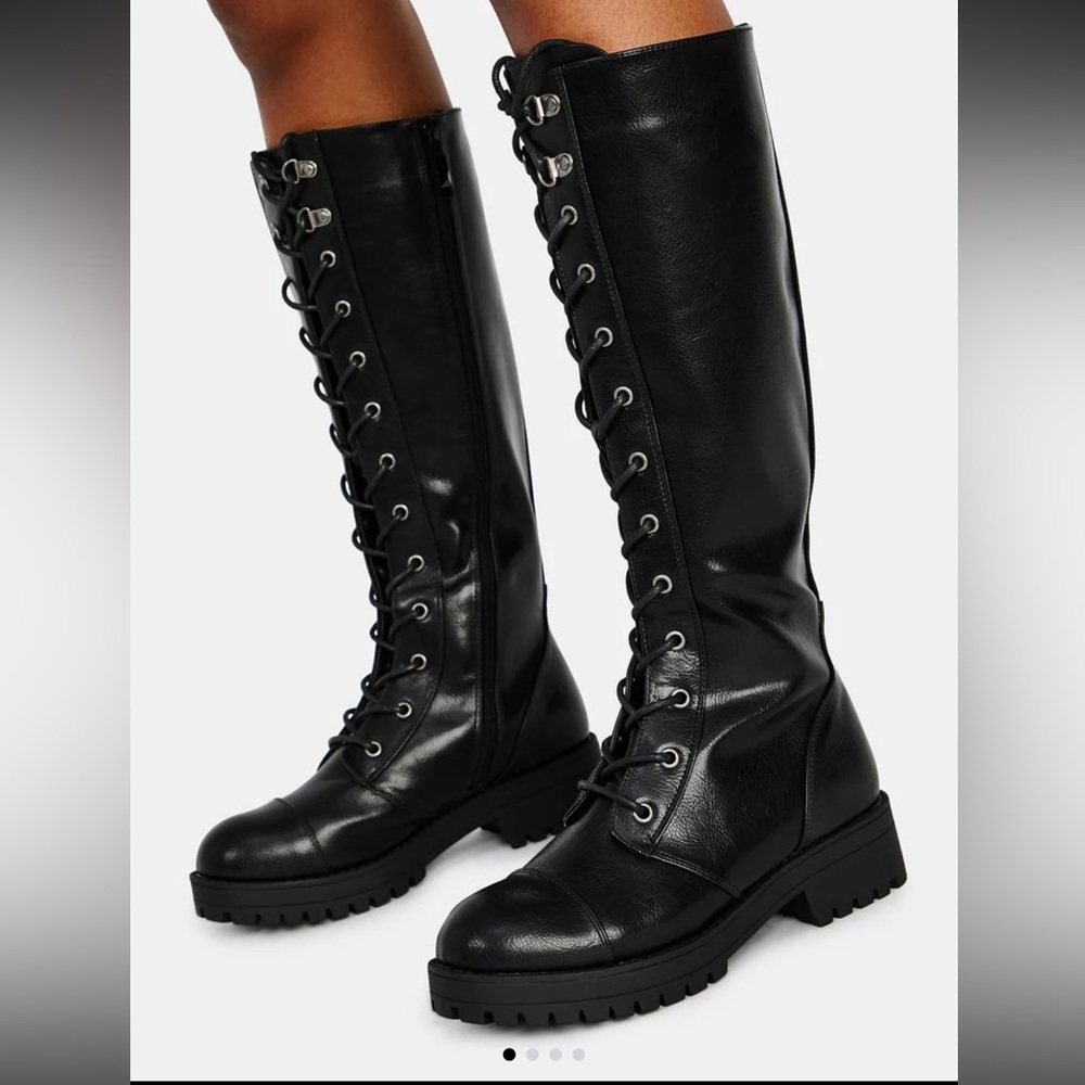 Dirty Laundry Black Lace-Up knee high Boots